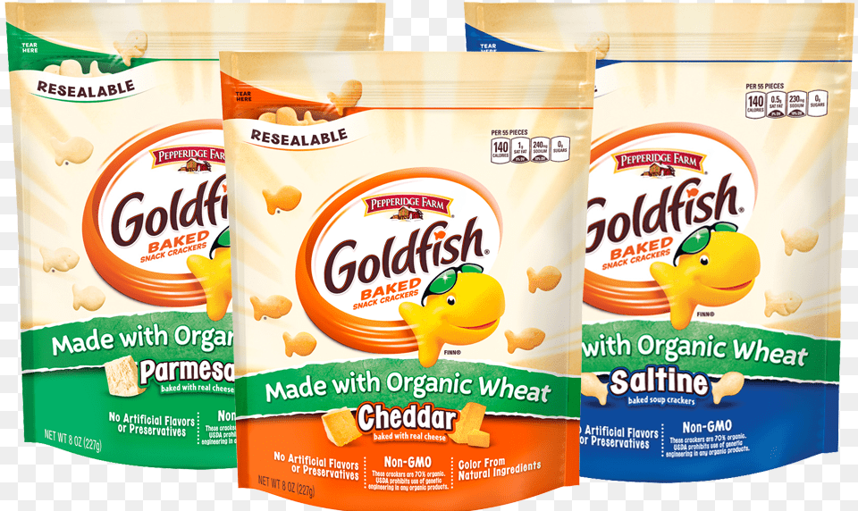 Pepperidge Farm Releases New Goldfish Made With Organic Pepperidge Farm Goldfish Baked Organic Wheat Cheddar, Food, Snack Free Png Download