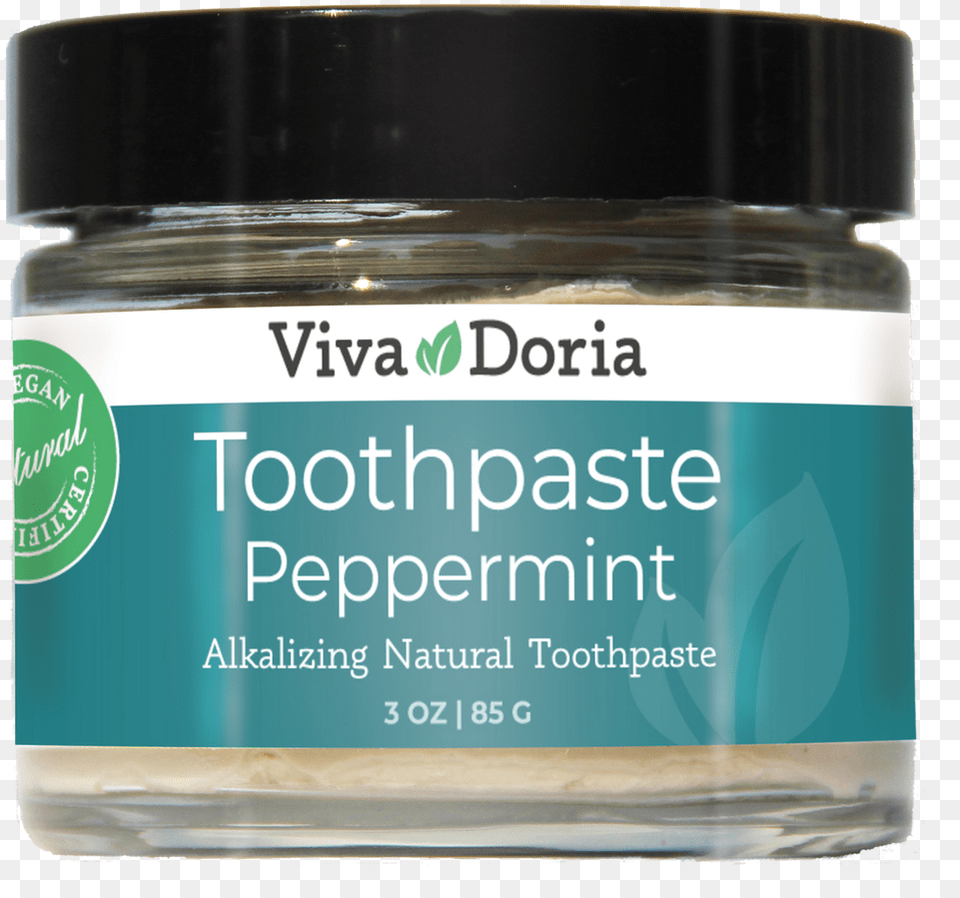 Peppermint Non Flouride Natural Toothpaste, Bottle, Jar, Cosmetics Png