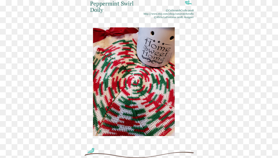 Peppermint Swirl Crocehet Doily Pattern By Alicia Lafontaine Garden Roses, Home Decor, Rug, Clothing, Knitwear Png Image