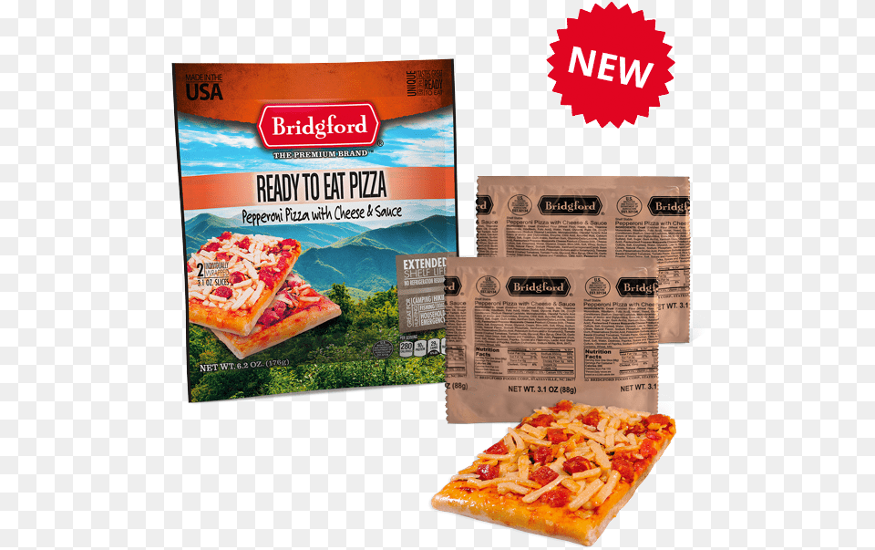 Pepperoni Amp Cheese Pizza Bridgford Filled French Toast Ready To Eat Sandwiches, Advertisement, Food, Poster, Text Png Image