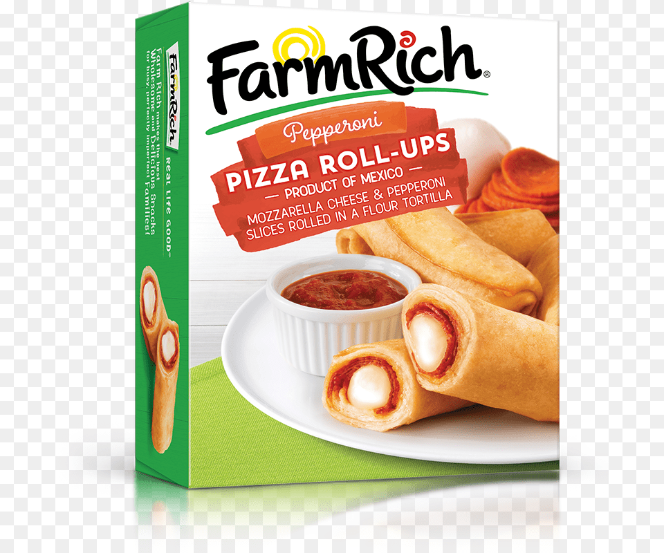 Pepperoni Pizza Roll Ups Farm Rich Cheese Sticks, Food, Ketchup, Advertisement, Poster Png Image
