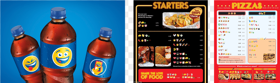 Pepsi Emoji Bottles Amp Pizza Hut Emoji Menus Are A Few Pizza Hut Menu Prices Uk, Text Free Transparent Png