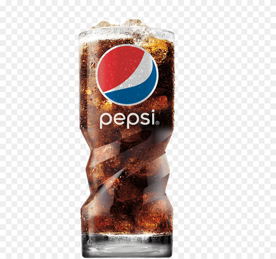 Pepsi With Glass, Beverage, Coke, Soda, Alcohol Free Png Download