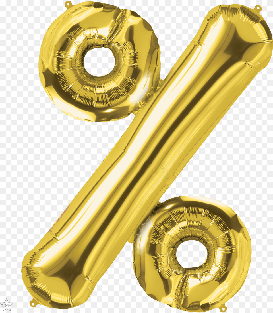 Percent Gold Foil Balloon Free Png