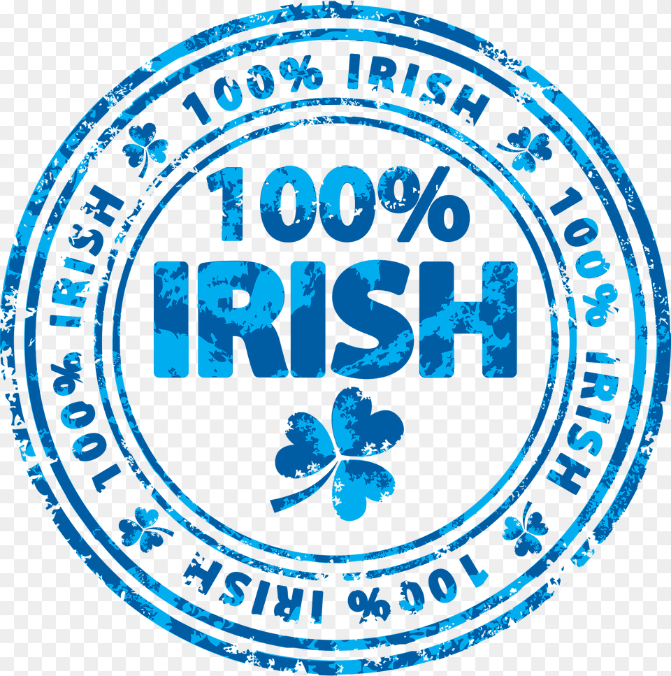 Percent Irish Blue Stamp Clipart, Logo, Text Free Transparent Png