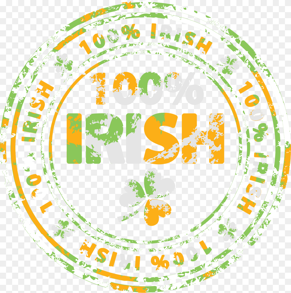 Percent Irish Three Colors Stamp Clipart, Logo, Green, Disk Png Image