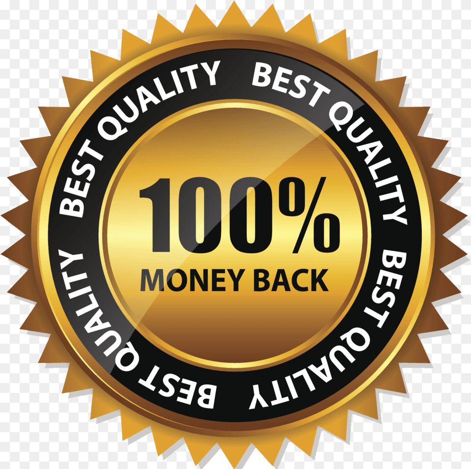 Percent Money Back Transparent Back Ground Label, Badge, Logo, Symbol, Gold Free Png Download