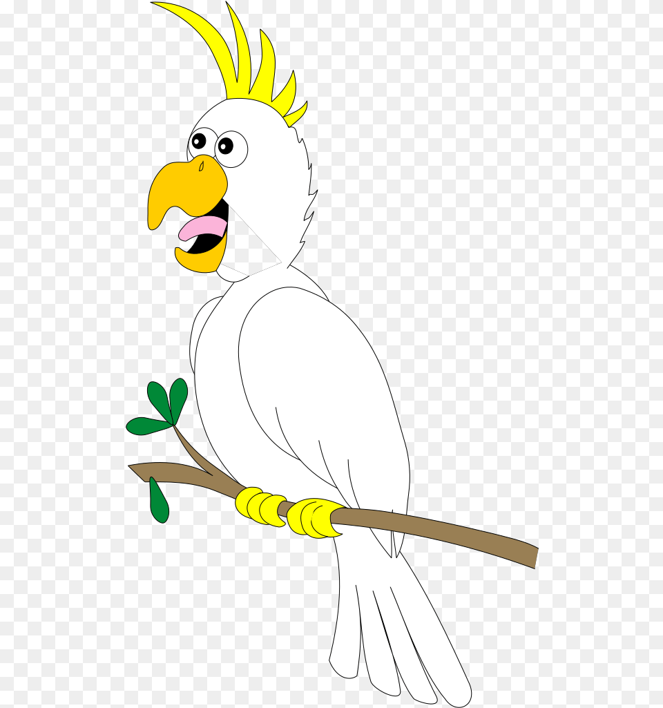 Perched Happy Cartoon Bird Svg Clip Art, Animal, Beak, Cockatoo, Parrot Free Png Download