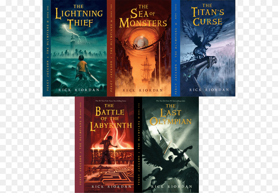 Percy Jackson 5 Books, Book, Novel, Publication, Person Free Png