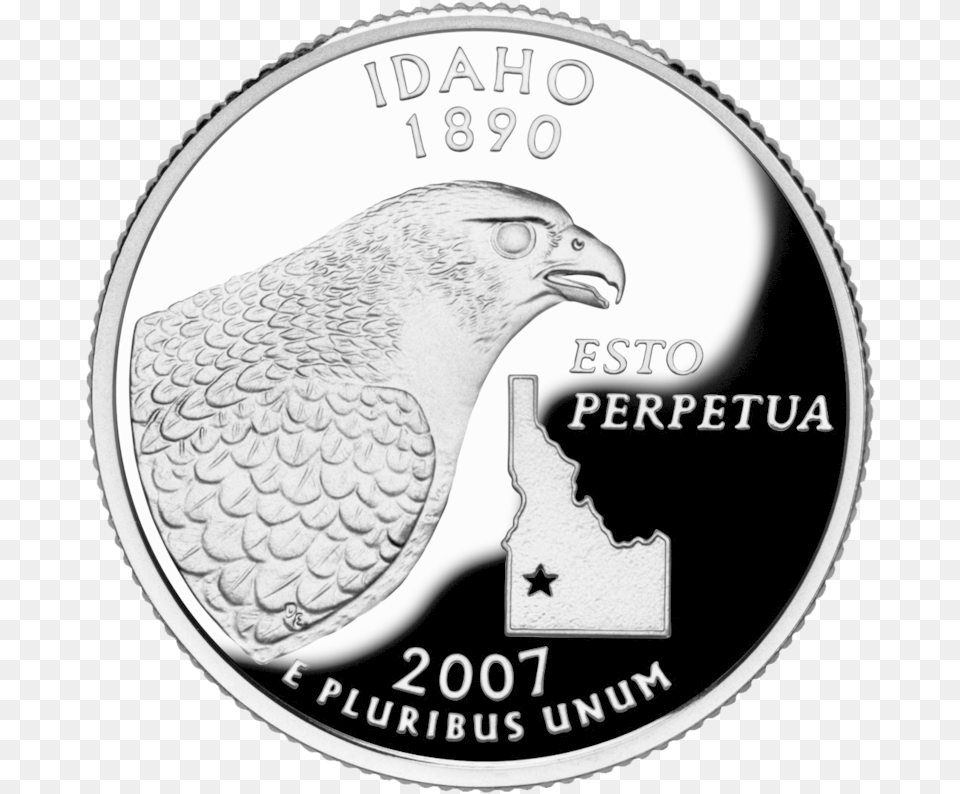 Peregrine Falcon State Quarter, Animal, Bird, Coin, Money Free Transparent Png