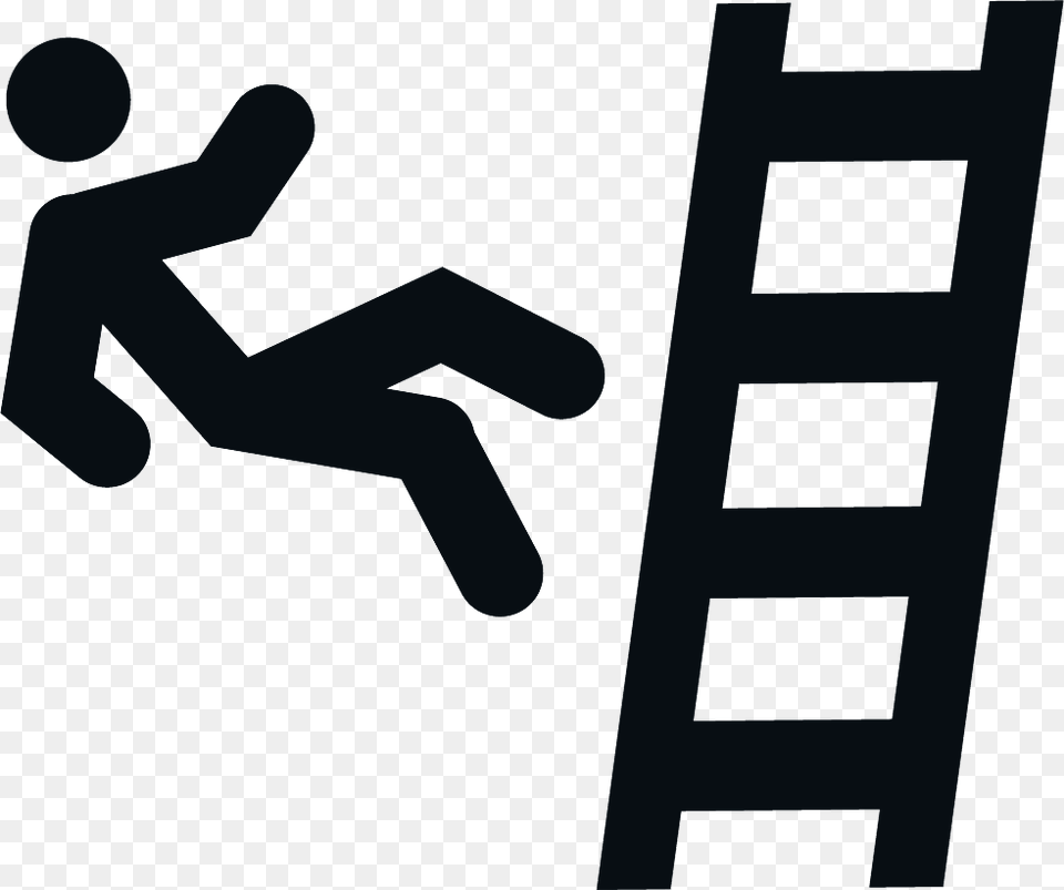 Perfect Ladder Fall Icon Accidental Death And Dismemberment, Silhouette, Text Png Image