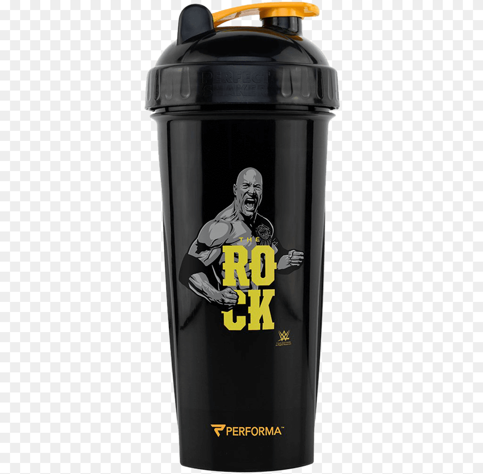 Perfect Shaker Wwe Series Shaker 800ml The Rock At Rock Performa Shaker, Bottle, Adult, Male, Man Free Png