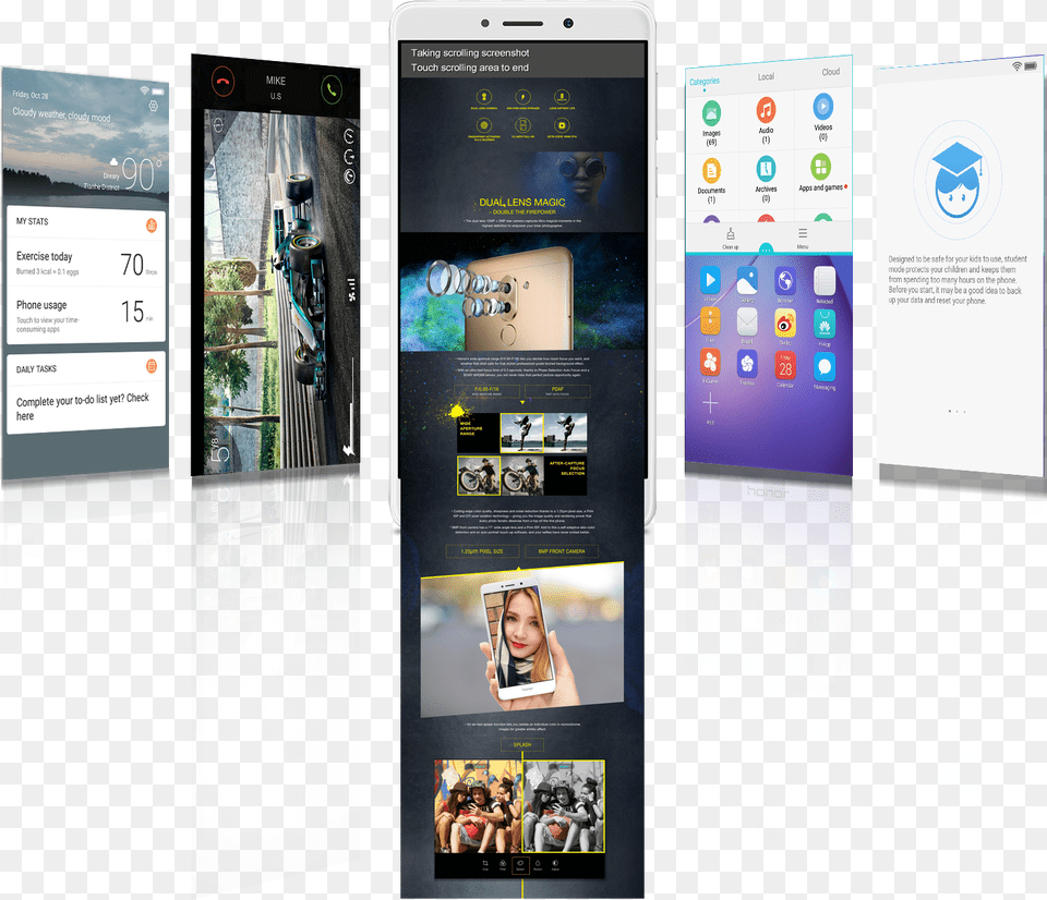 Perfect User Interface Huawei Honor 6x Android Phone Gold, Electronics, Mobile Phone, Person, Face Free Transparent Png