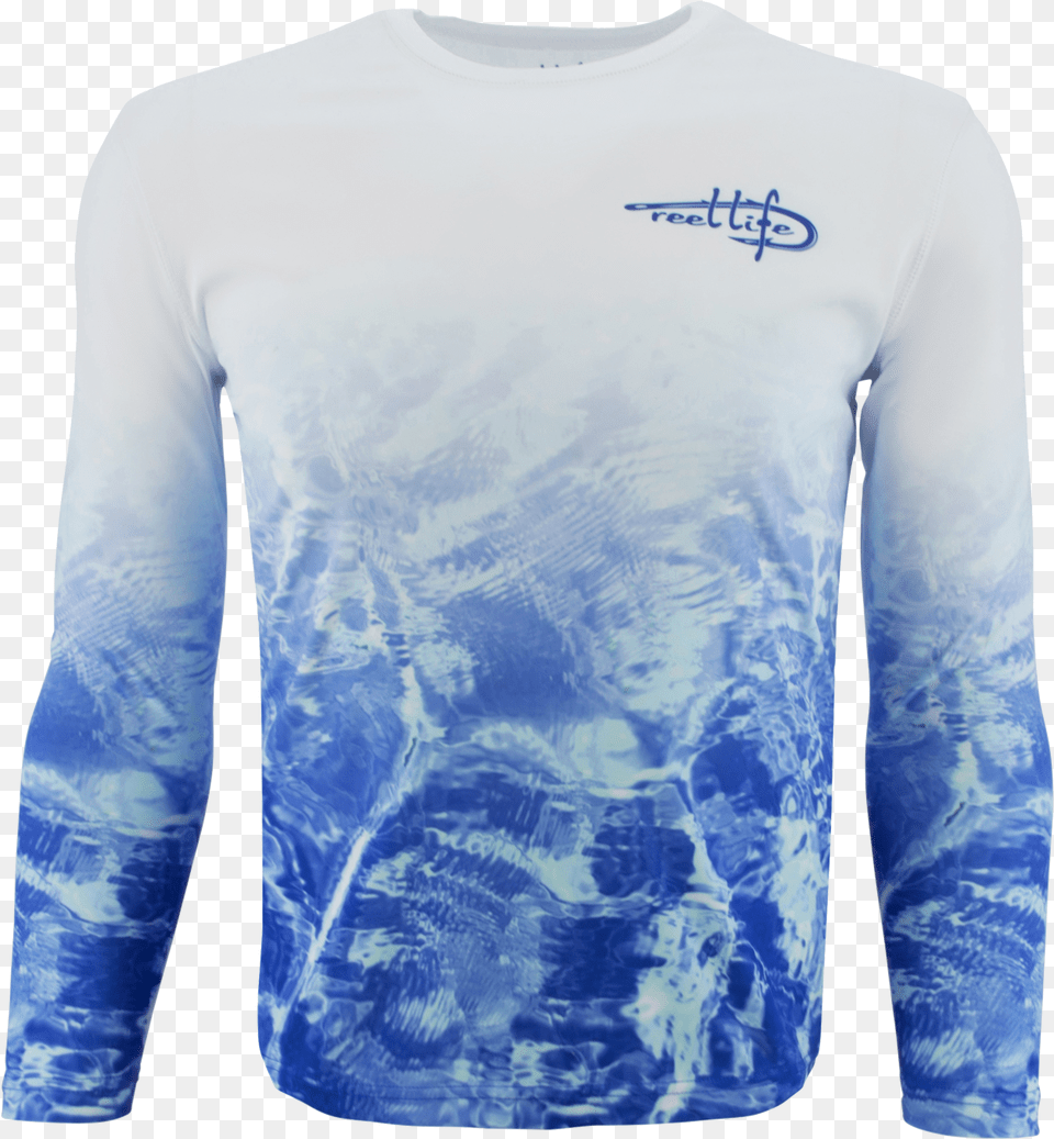 Performance White Blue Waters Fade Shirt Long Sleeved T Shirt, Clothing, Long Sleeve, Sleeve, T-shirt Png