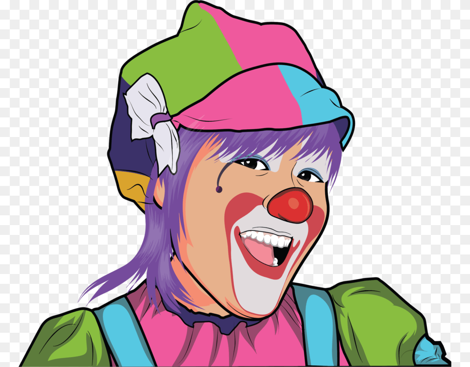 Performing Artsartheadgear Cartoon Clown Vector, Adult, Female, Person, Woman Free Png