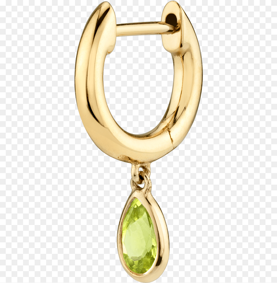 Peridot Teardrop Slim Hoop Diamond, Accessories, Earring, Jewelry, Gemstone Free Png Download