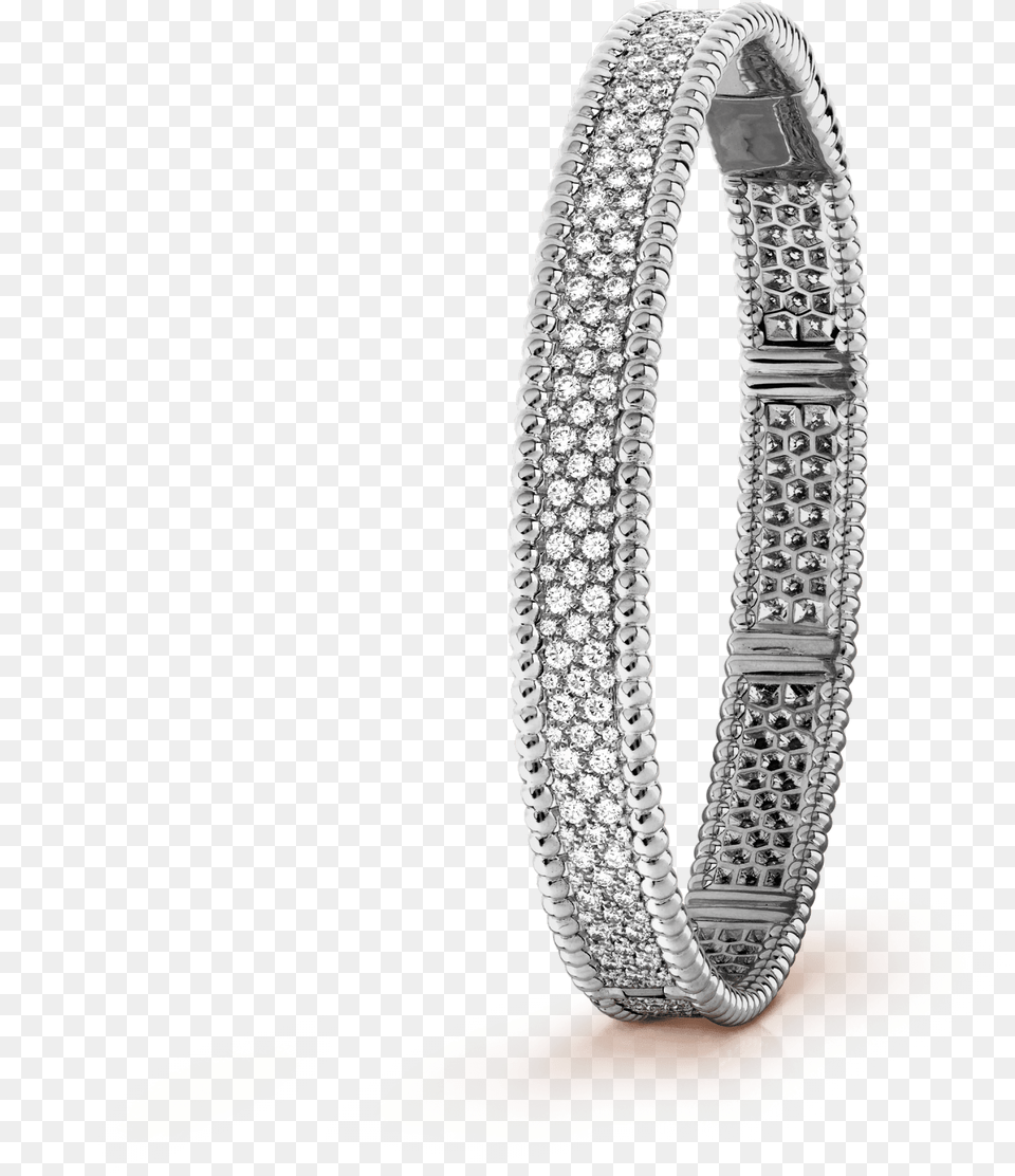 Perle Diamonds Bracelet Large Model Van Cleef And Arpels Bracelet With Diamond, Accessories, Gemstone, Jewelry, Ornament Free Png