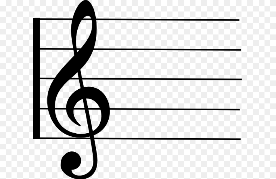 Permalink To Music Staff Clipart Cross Clipart Treble Clef On Stave, Gray Free Png