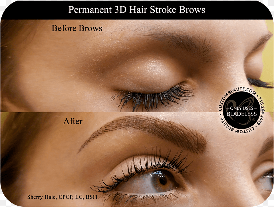 Permanent 3d Hair Stroke Brows Results Custom Beaute Reviews, Art, Collage, Adult, Female Png