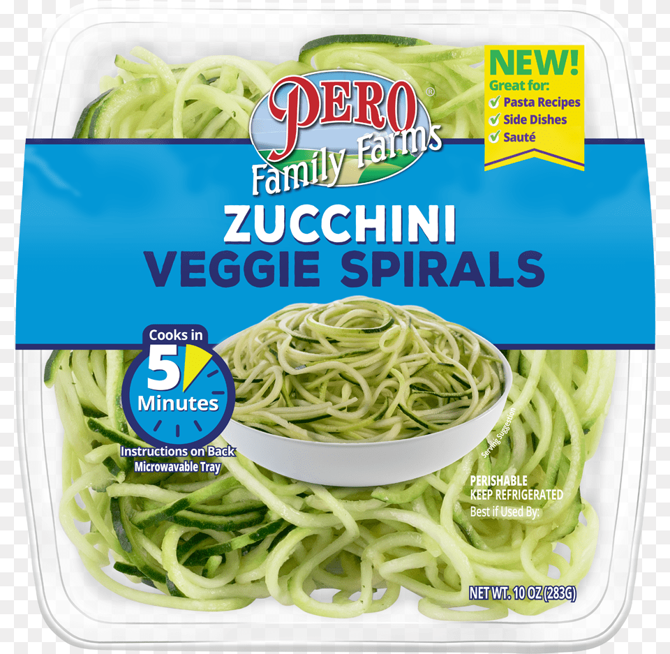 Pero Family Farms Zucchini Spirals, Food, Noodle, Pasta, Spaghetti Png