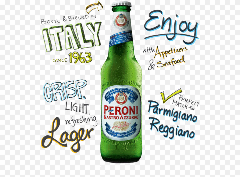 Peroni Nastro Azzurro, Alcohol, Beer, Beer Bottle, Beverage Free Png Download