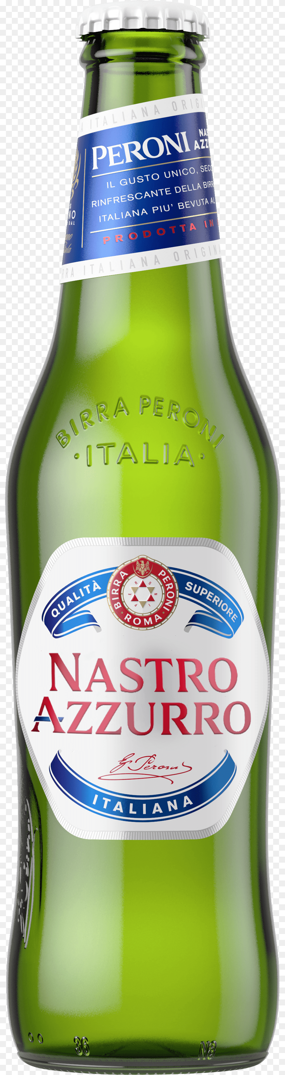 Peroni Nastro Azzurro Bottle Glass Bottle, Alcohol, Beer, Beer Bottle, Beverage Free Png
