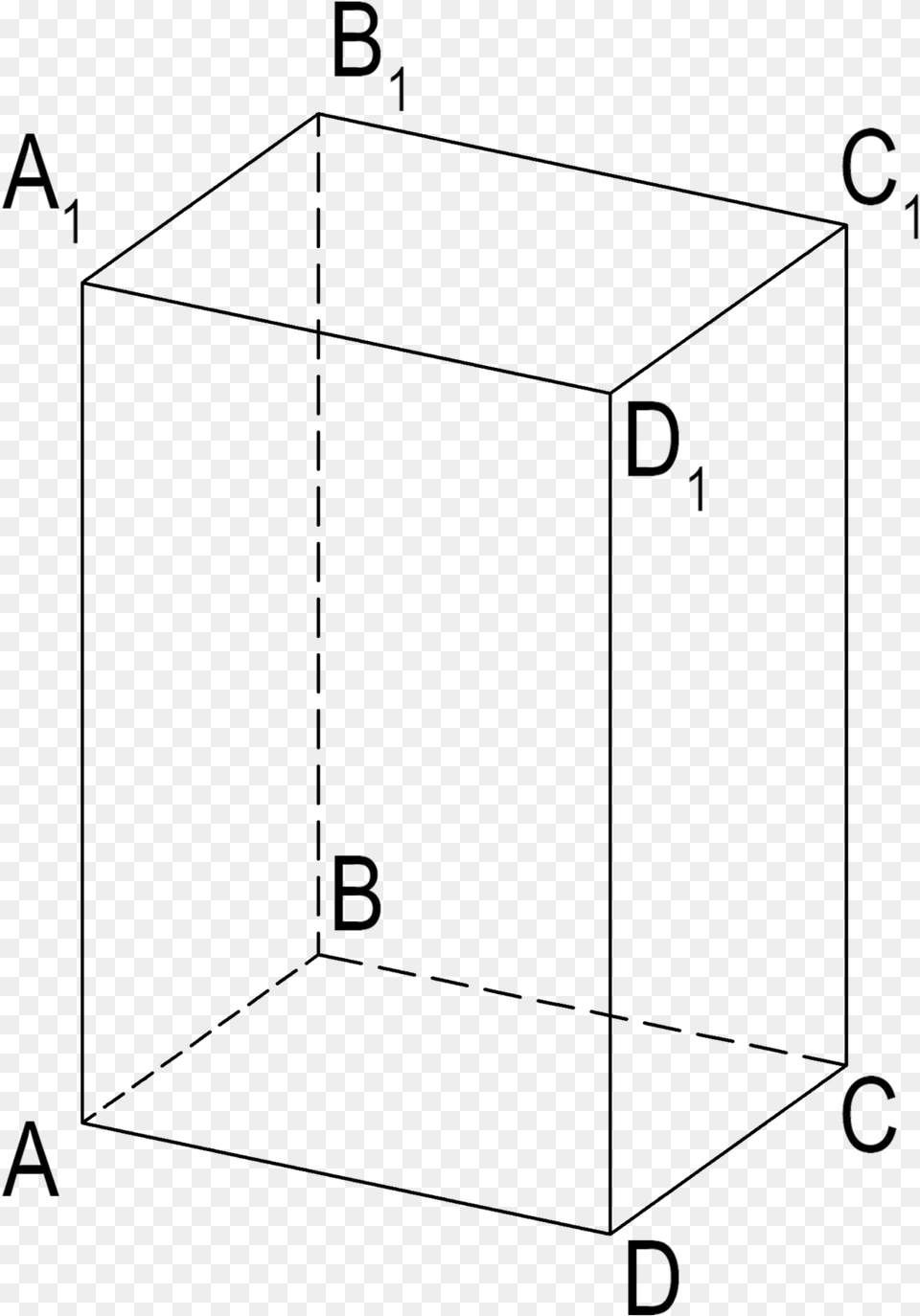 Perpendicular Lines On A Rectangular Prism, Text Free Transparent Png