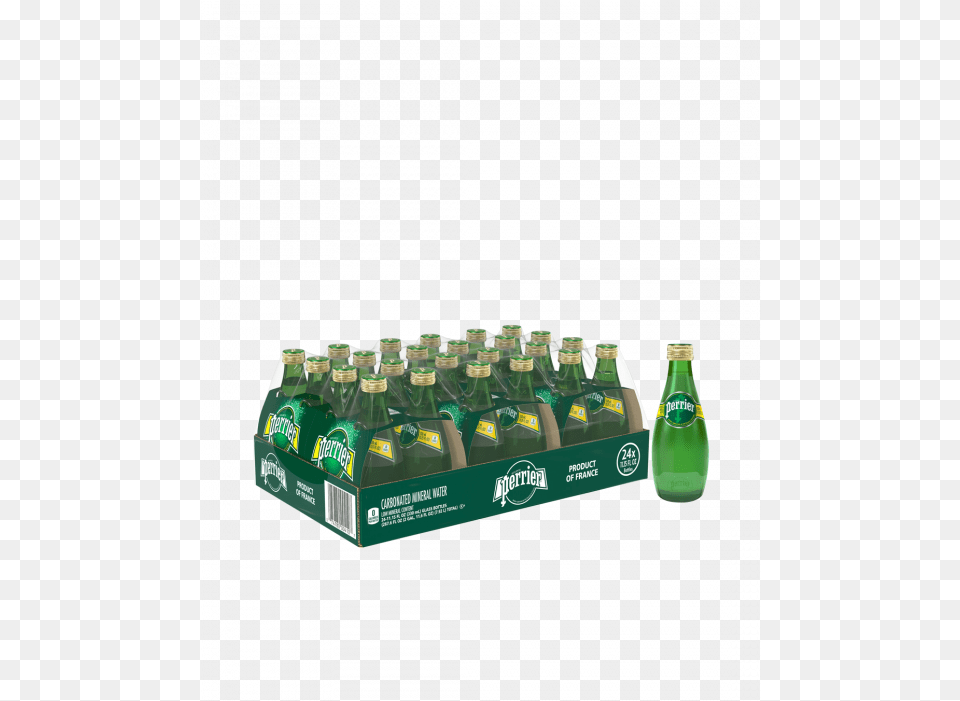 Perrier Mineral Water 24 X 330ml Glass Carbonated Water, Bottle, Alcohol, Beer, Beverage Free Transparent Png