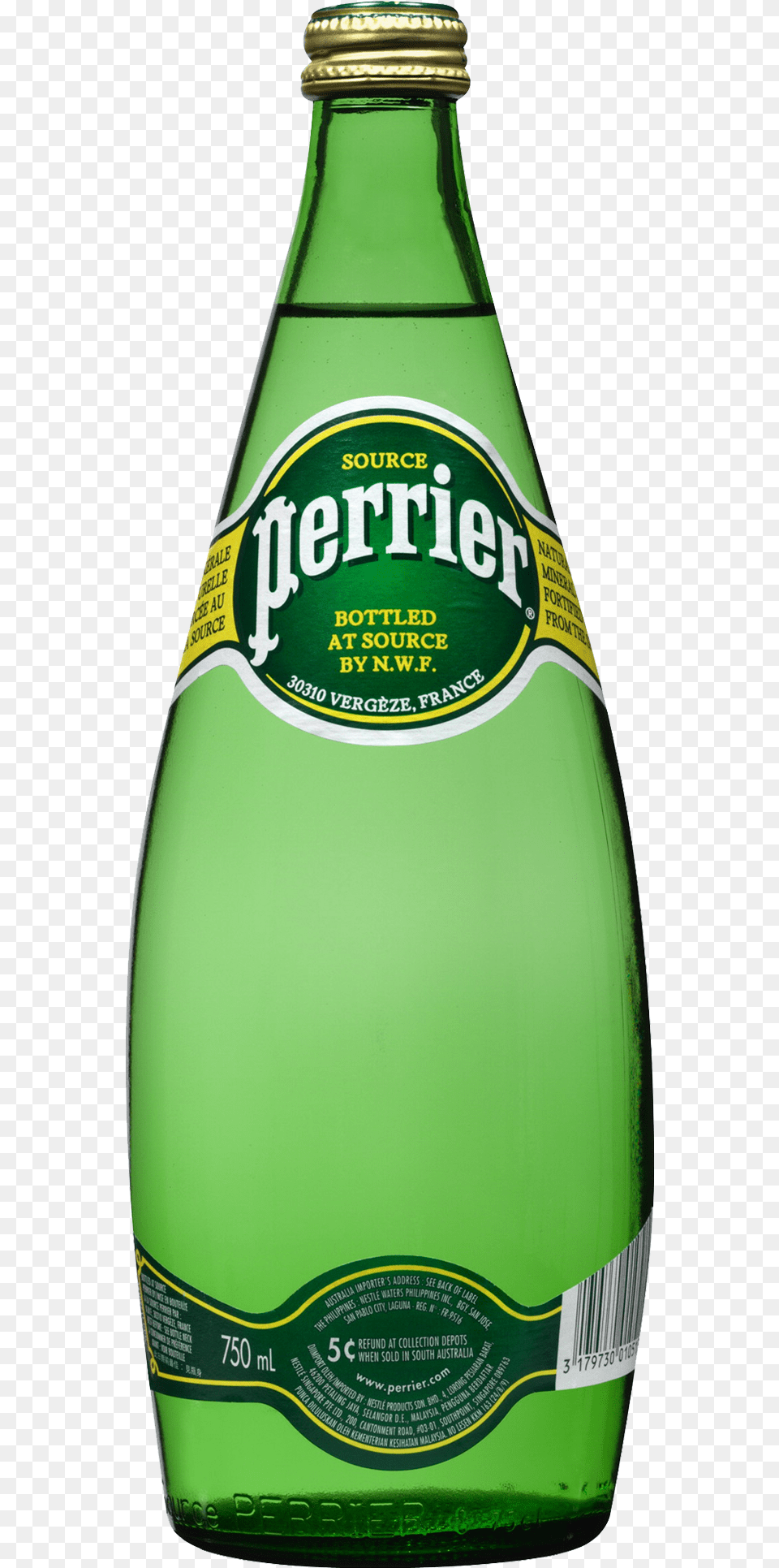Perrier Mineral Water 750ml Perrier Carbonated Natural Spring Water, Bottle, Alcohol, Beer, Beverage Free Png