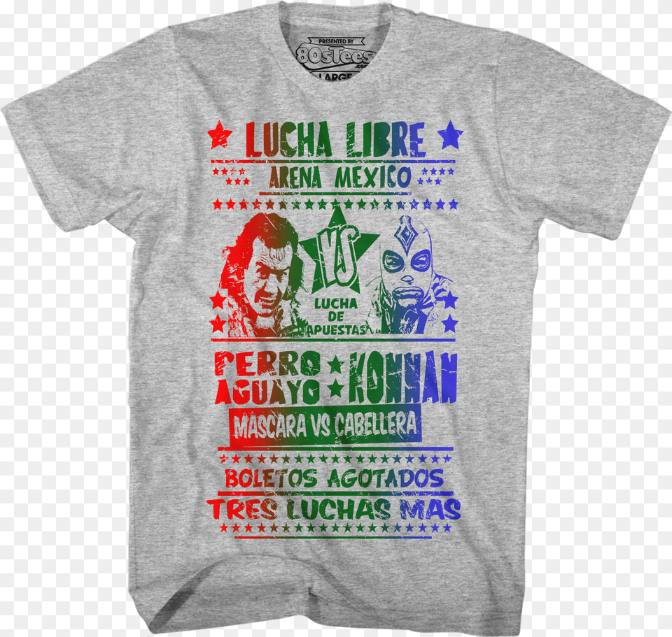 Perro Aguayo Vs Konnan Luchador T Shirt T Shirt Boxe Vintage, Clothing, T-shirt, Head, Face Free Png Download