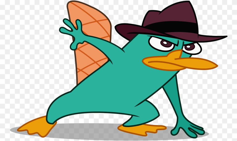 Perry The Platypus Fedora Perry The Platypus, Cartoon, Clothing, Hat, Animal Png