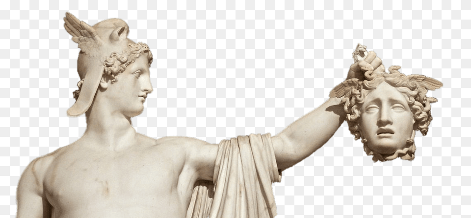 Perseus Holding Medusas Head White Marble Statue, Art, Person, Face, Sculpture Free Png Download