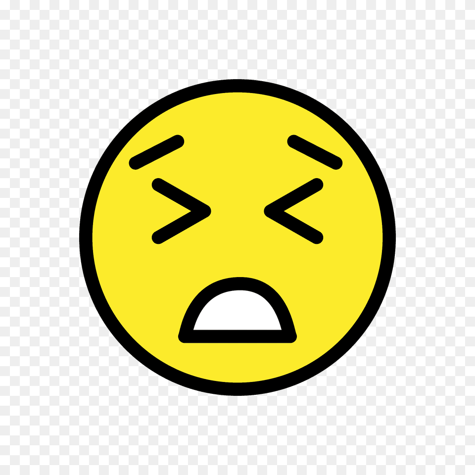 Persevering Face Emoji Clipart, Symbol, Sign Free Png