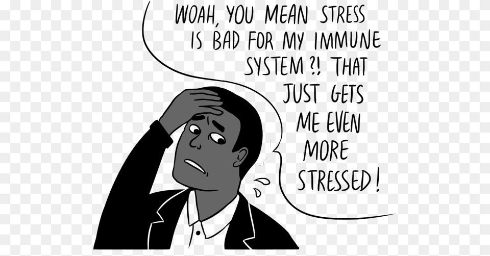 Persistent Stress Increases The Risk Of Both Cancer Cartoon, Book, Publication, Adult, Person Png Image