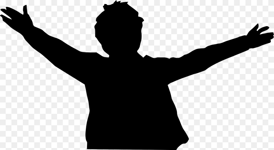 Person Arms Out Open Arms Clipart, Gray Free Png