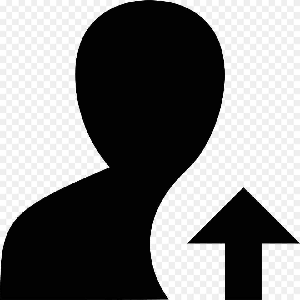 Person Arrow Up Comments Icon, Silhouette, Stencil Free Png