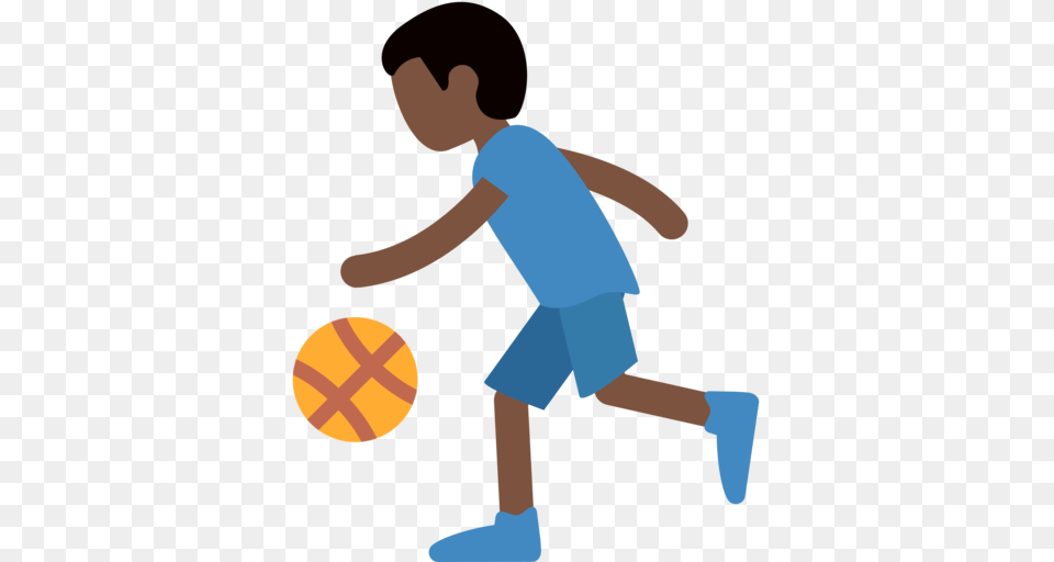 Person Bouncing Ball Dark Skin Tone Emoji, Boy, Child, Male, Handball Png