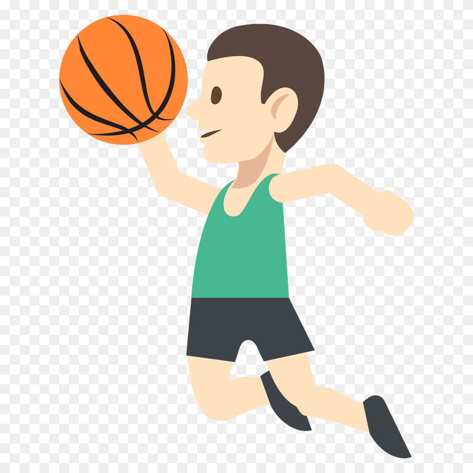 Person Bouncing Ball Emoji Clipart, Sport, Basketball, Playing Basketball, Boy Free Png