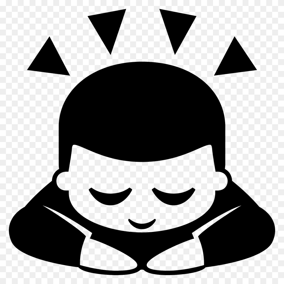 Person Bowing Emoji Clipart, Stencil, Face, Head, Cartoon Png Image