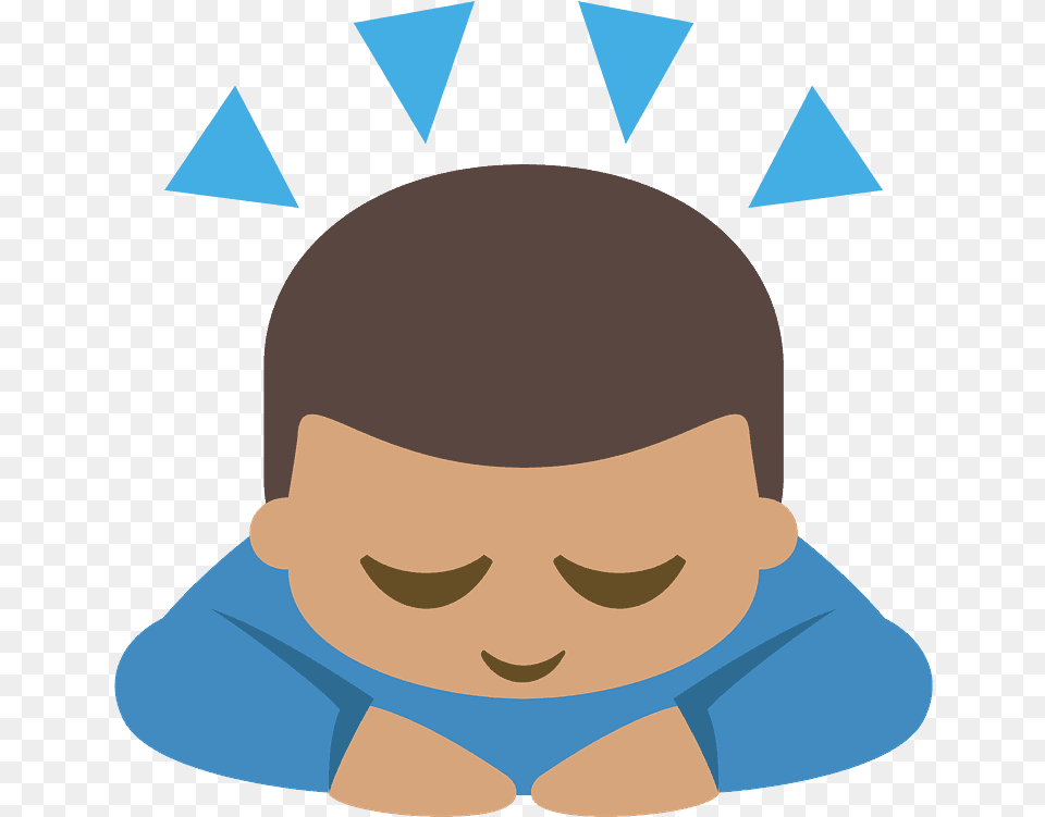 Person Bowing Emoji Clipart Emoji Head Bowed, Baby, Clothing, Hat, Face Png Image