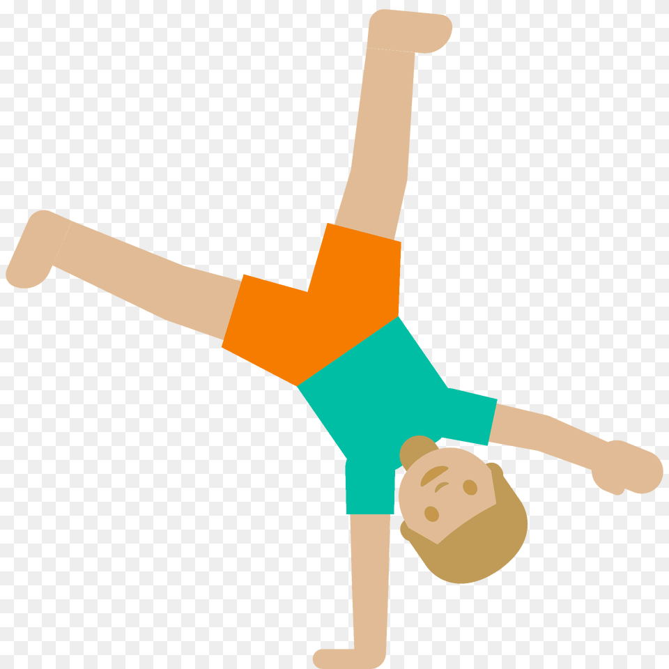 Person Cartwheeling Emoji Clipart, Acrobatic, Cross, Symbol, Gymnastics Free Png