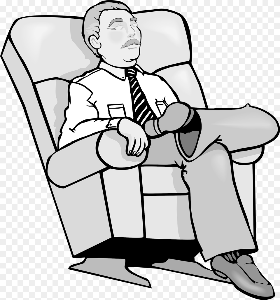 Person Clipart Line Transparent Free For Kick Back Relax, Furniture, Chair, Adult, Male Png Image