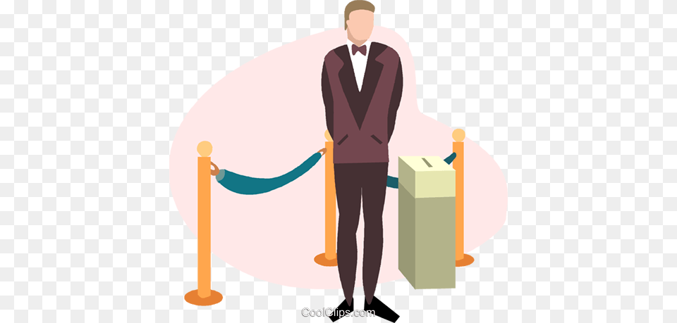 Person Collecting Movie Tickets Royalty Vector Clip Art, Clothing, Suit, Formal Wear, Male Free Png Download