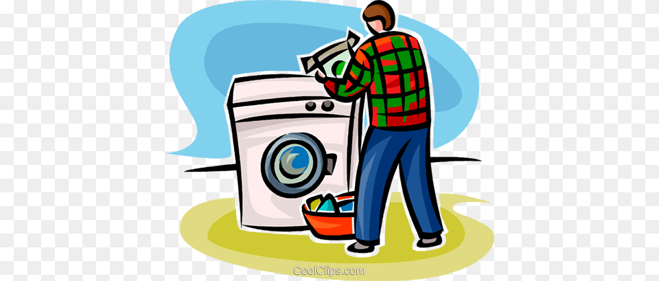 Person Doing Laundry Royalty Vector Clip Art Illustration, Device, Appliance, Electrical Device, Washer Free Png Download