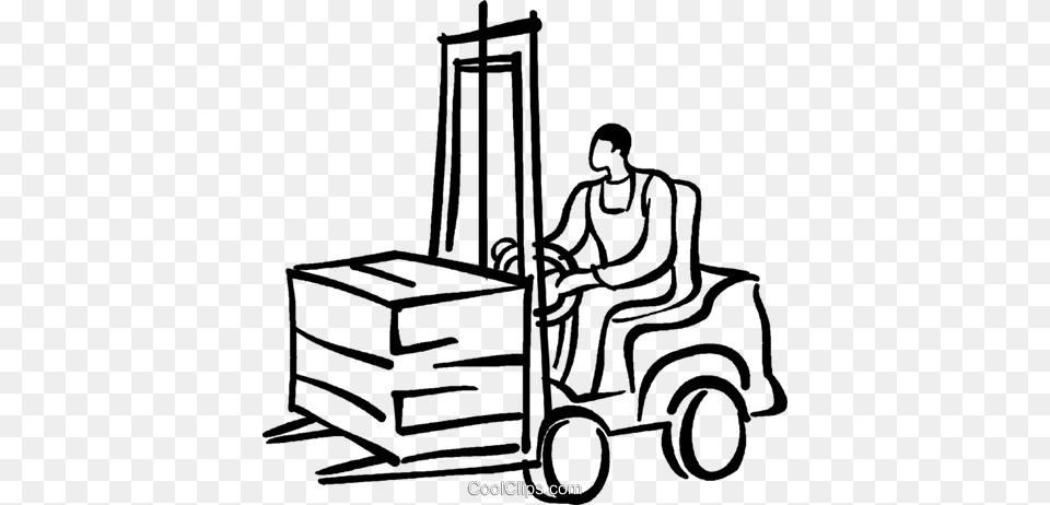 Person Driving A Forklift Royalty Vector Clip Art, Grass, Lawn, Plant, Device Free Png Download