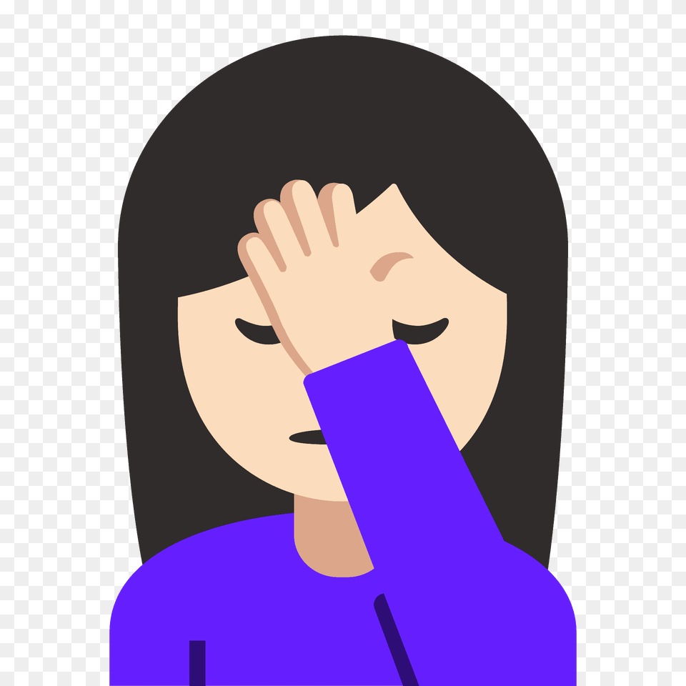 Person Facepalming Emoji Clipart, Body Part, Hand, Adult, Female Free Png Download