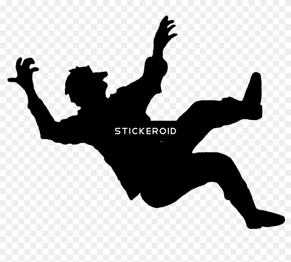 Person Falling Download Man Falling Black, Silhouette, Adult, Male, Stencil Free Transparent Png
