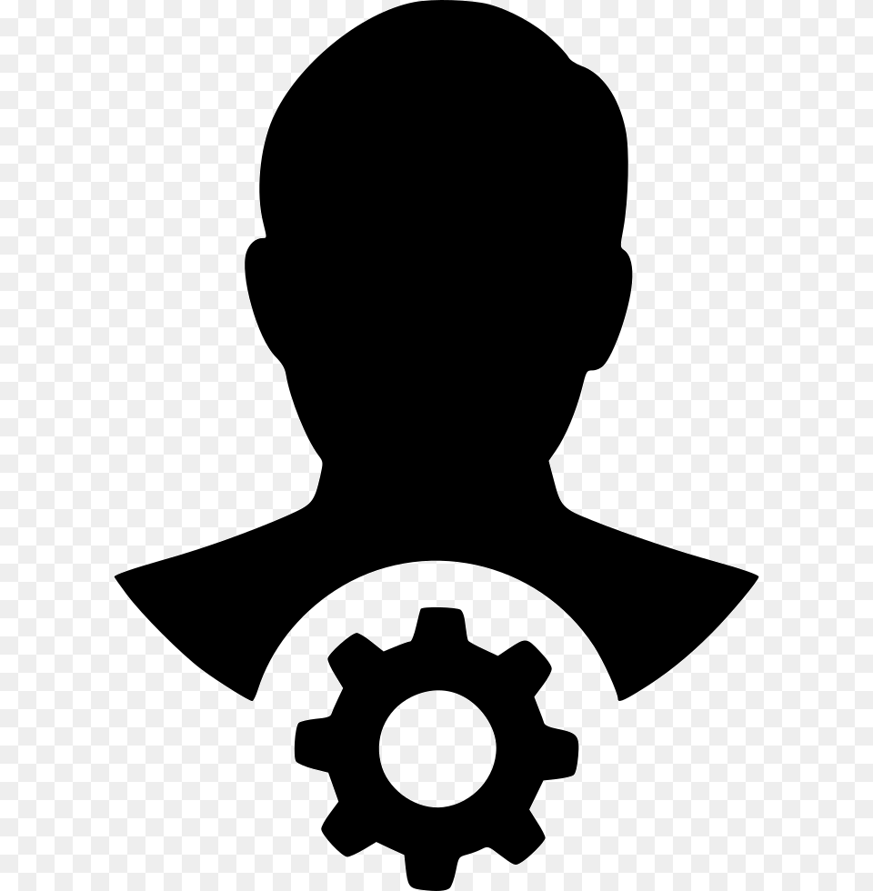 Person Gear Woman Gears Icon, Machine, Silhouette, Stencil, Baby Free Transparent Png