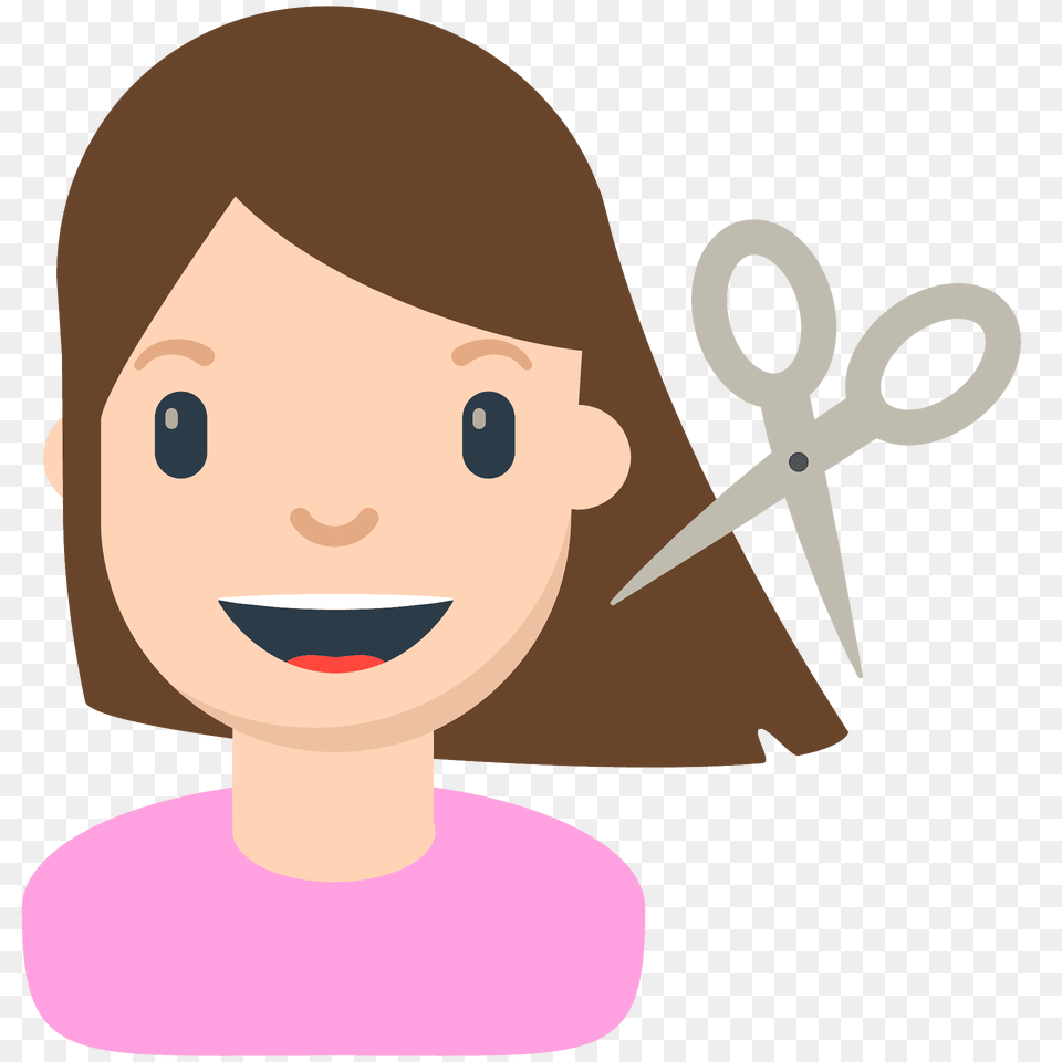 Person Getting Haircut Emoji Clipart, Face, Head, Baby, Scissors Free Png