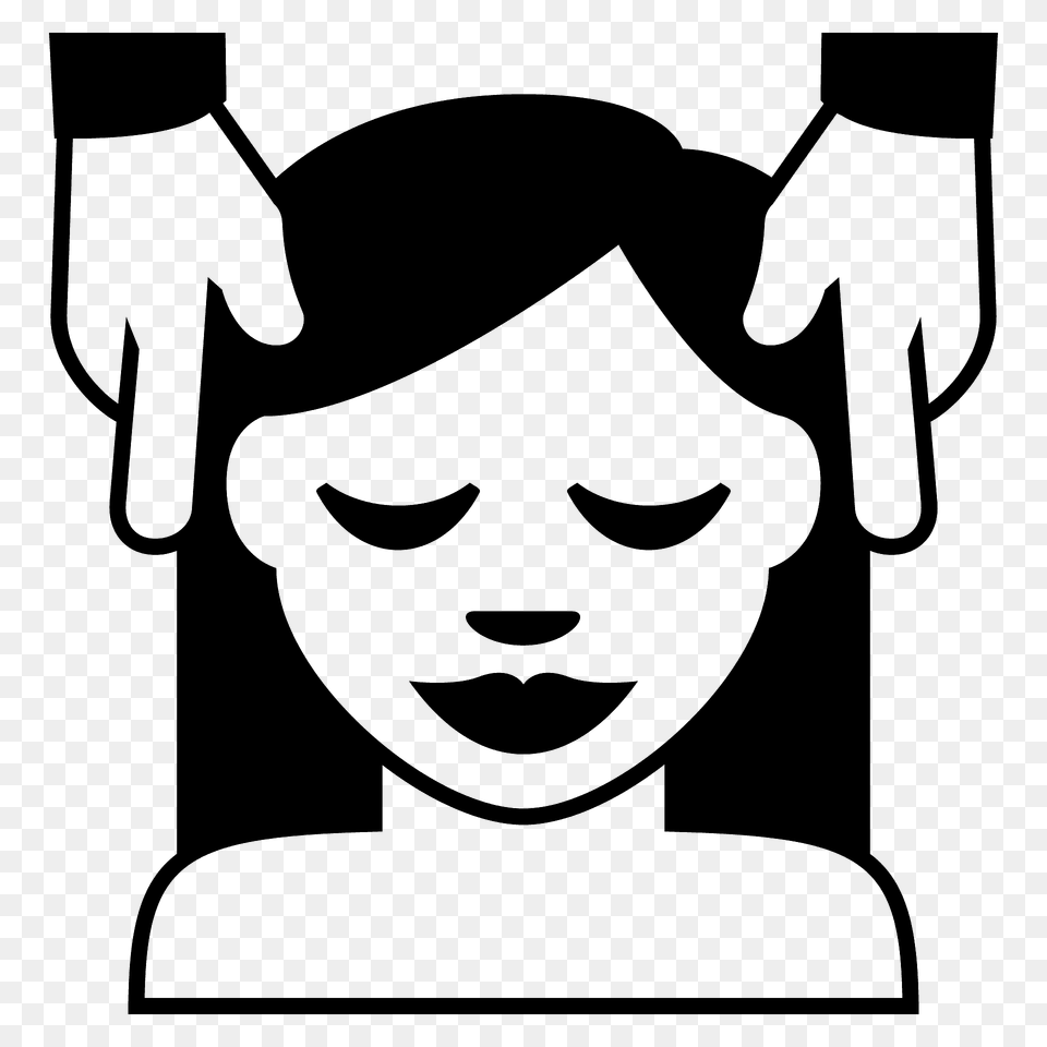 Person Getting Massage Emoji Clipart, Stencil, Face, Head, Cleaning Png Image
